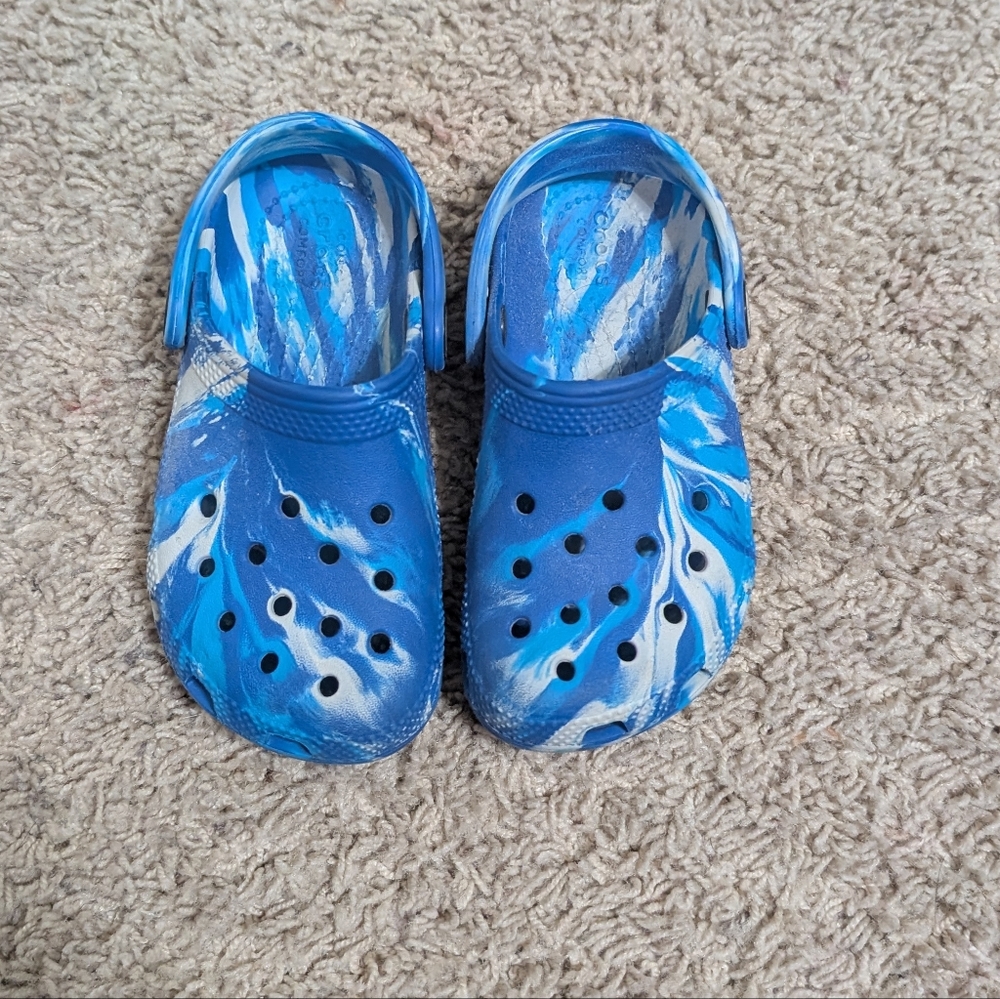 CROCS Kids Blue and White Water Shoes